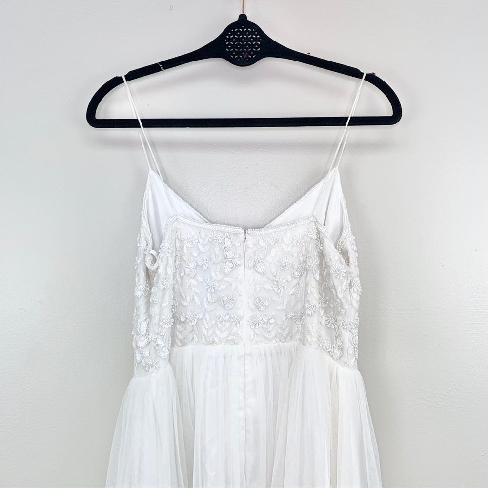 Adrianna Papell Beaded Floral Dress White Size 10 - Picture 10 of 14